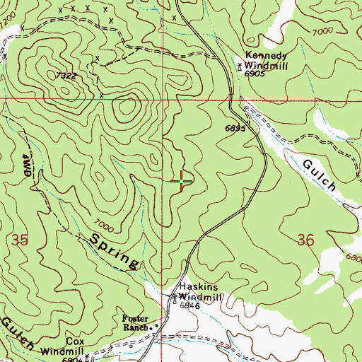 Topographic Map of Ward Leslie, NM
