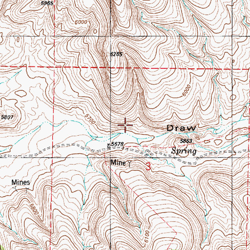 Topographic Map of Willow Springs, NM