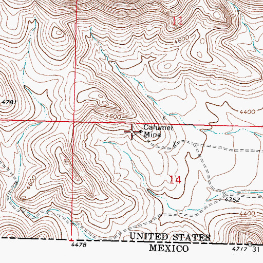 Topographic Map of Calumet, NM