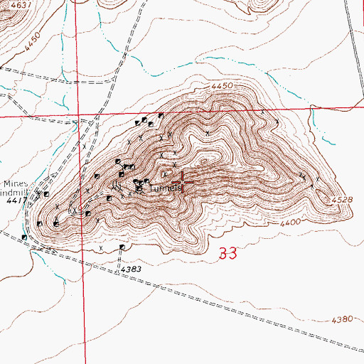Topographic Map of Jessie Mine, NM