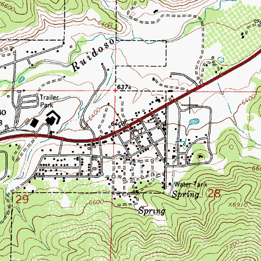 Topographic Map of Beavers Pit, NM