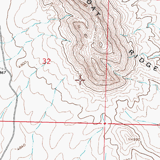 Topographic Map of Goat Ridge, NM