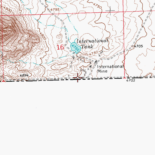 Topographic Map of International, NM