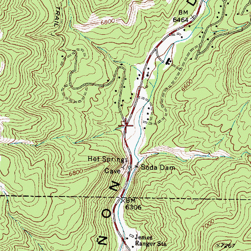 Topographic Map of Soda Dam Springs, NM