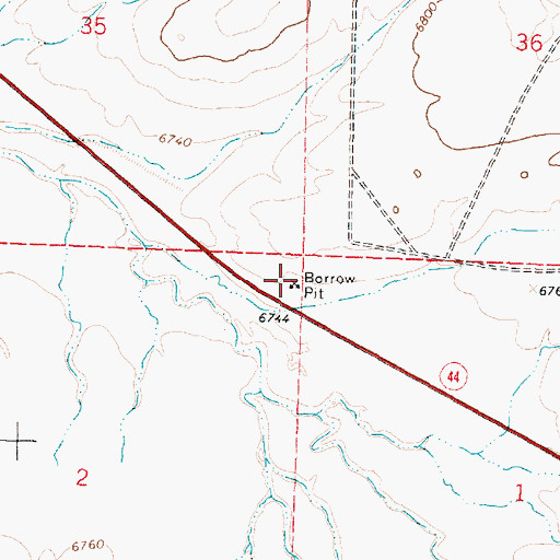 Topographic Map of Borrow Pit, NM