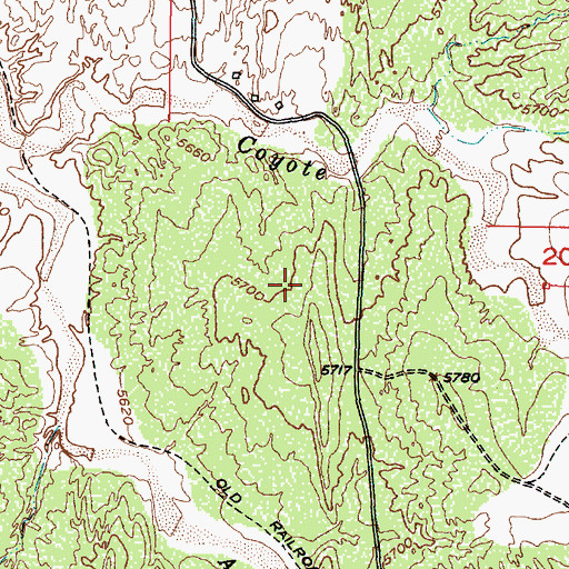 Topographic Map of Tejon Number Two Mine, NM