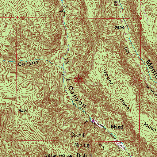Topographic Map of Giant Claim, NM