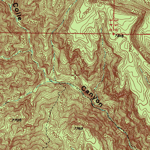 Topographic Map of Gold Range Group, NM