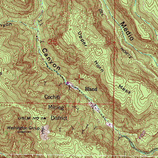 Topographic Map of Bull of the Woods, NM