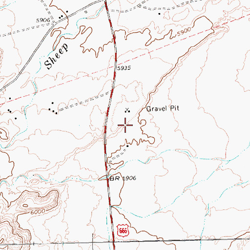 Topographic Map of Sheep Springs Pit, NM