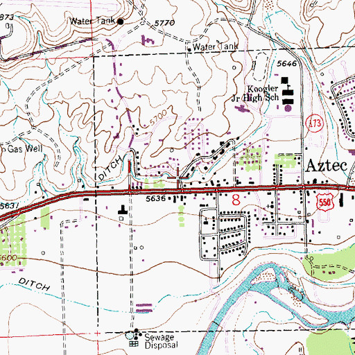 Topographic Map of Airport Pit, NM