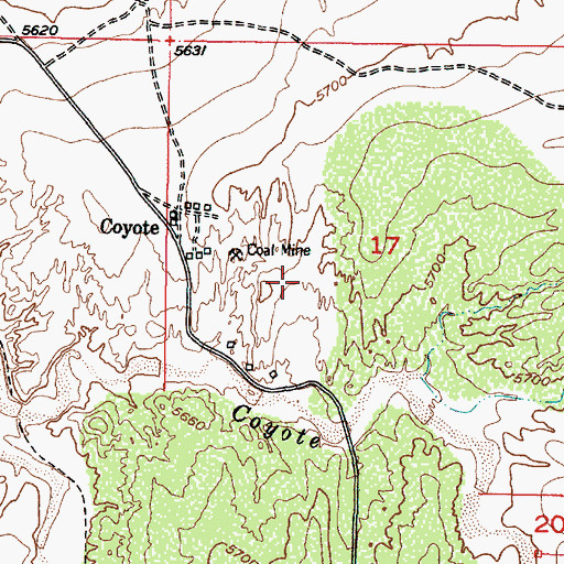 Topographic Map of Sloan Mine, NM