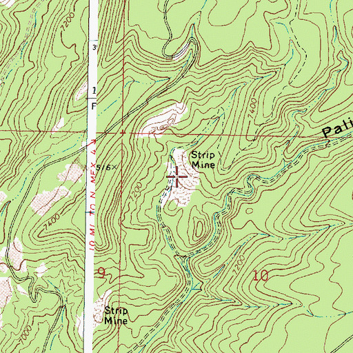 Topographic Map of Strip Mine, NM