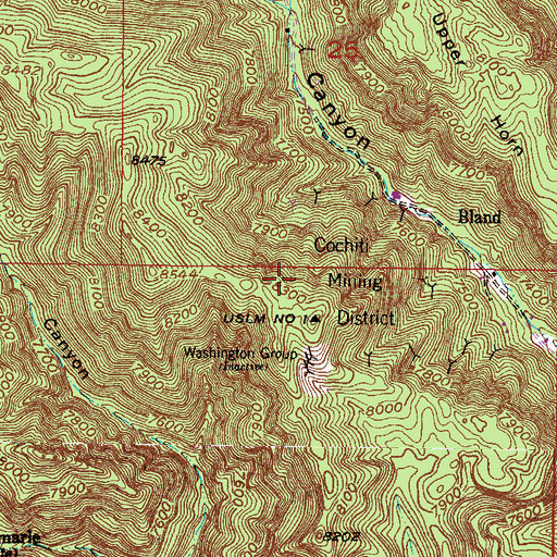 Topographic Map of Sheridan Lode, NM