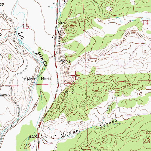 Topographic Map of Morgan Mine, NM