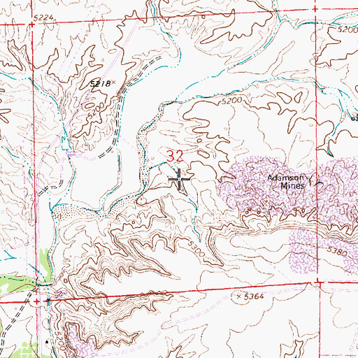 Topographic Map of San Juan Underground Test Mine, NM