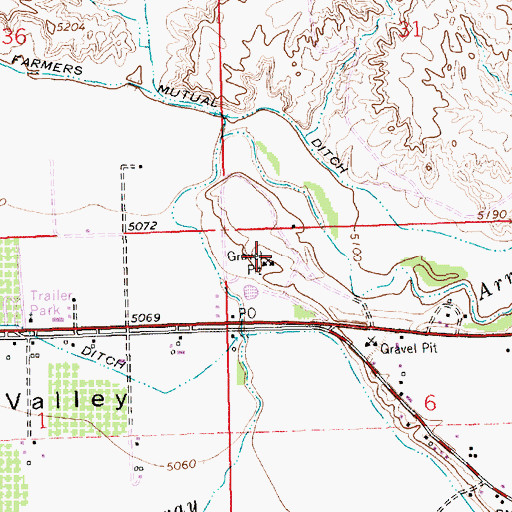 Topographic Map of Waterflow Pit, NM
