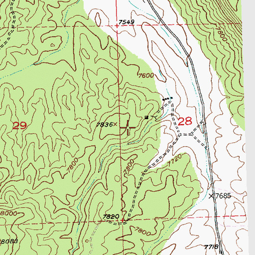 Topographic Map of Bonita Mine, NM