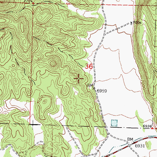 Topographic Map of Mack Prospect, NM