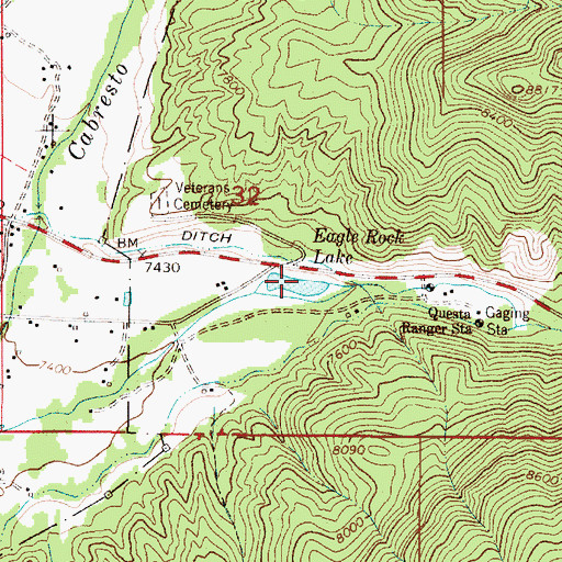 Topographic Map of Red River, NM