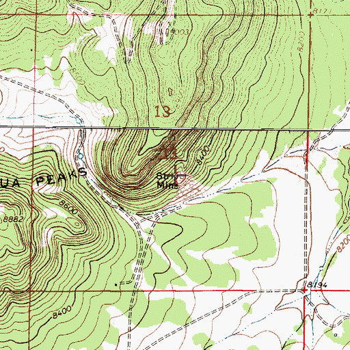 Topographic Map of Seven Hills Perlite Mine, NM