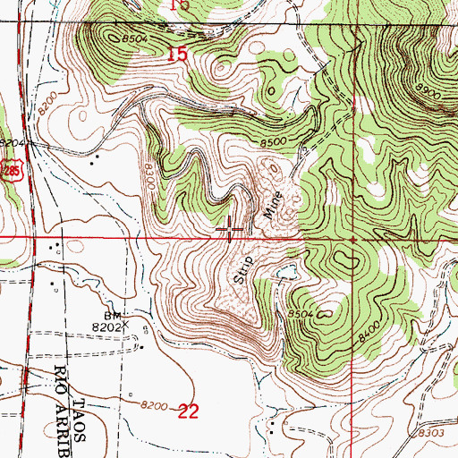 Topographic Map of El Grande Mine, NM