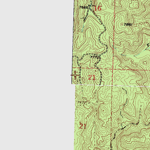 Topographic Map of Boneekay Mine, NM