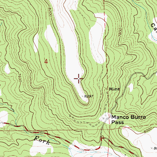 Topographic Map of Harvey-Genta Mine, NM