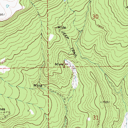 Topographic Map of Franks Mine, NM