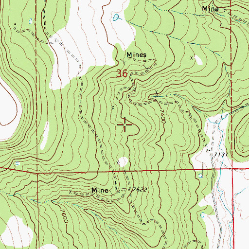 Topographic Map of Denton Mine, NM