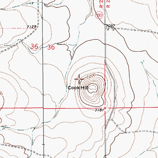 Topographic Map of Cook Hill, NM