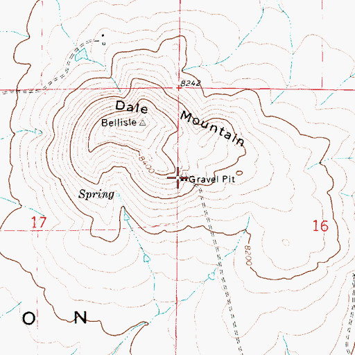 Topographic Map of Dale Mountain Mine, NM