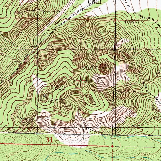 Topographic Map of Combs and Wood Claims, NM