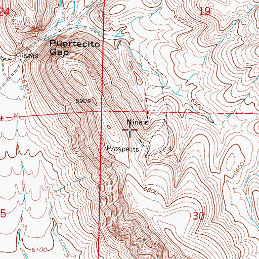 Topographic Map of Magnum Claims, NM