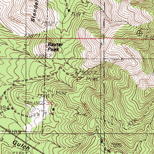Topographic Map of Graphic and Martin Tunnels, NM