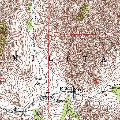 Topographic Map of Soledad Canyon, NM