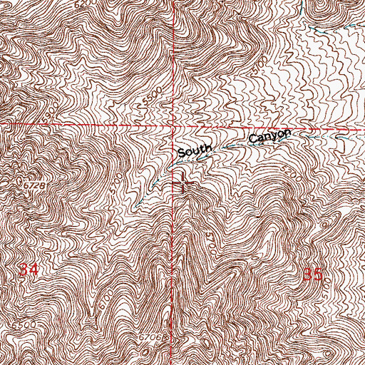 Topographic Map of South Canyon Magnesite, NM