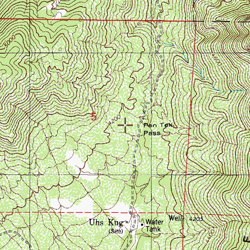 Topographic Map of Pan Tak Pass, AZ