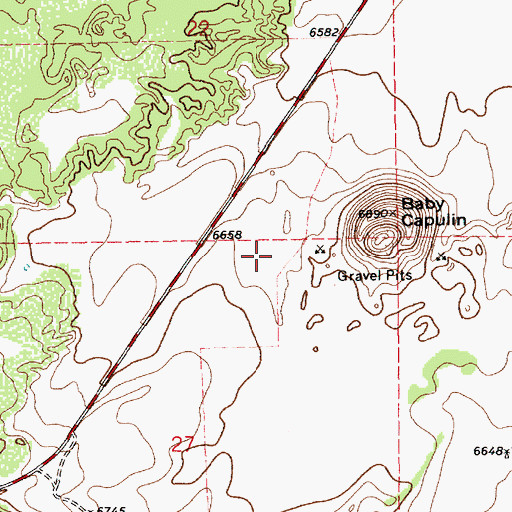 Topographic Map of Baby Capulin, NM