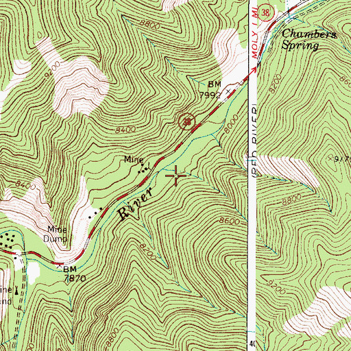 Topographic Map of Silver Mine, NM