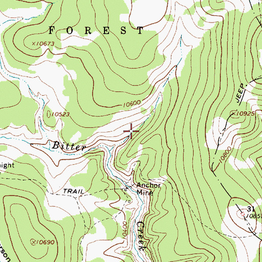 Topographic Map of Keystone Tunnel, NM