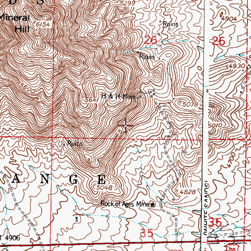 Topographic Map of Lady Hopkins Prospect, NM