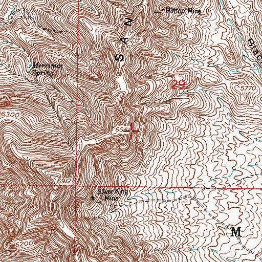 Topographic Map of Silver Coinage, NM