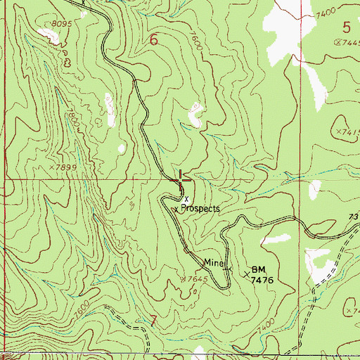 Topographic Map of King, NM