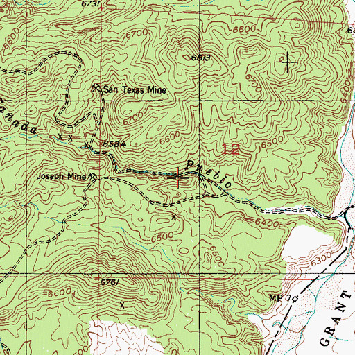 Topographic Map of Star Mine, NM