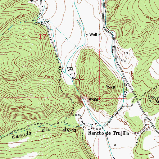 Topographic Map of Vallectos Deposit Number One, NM