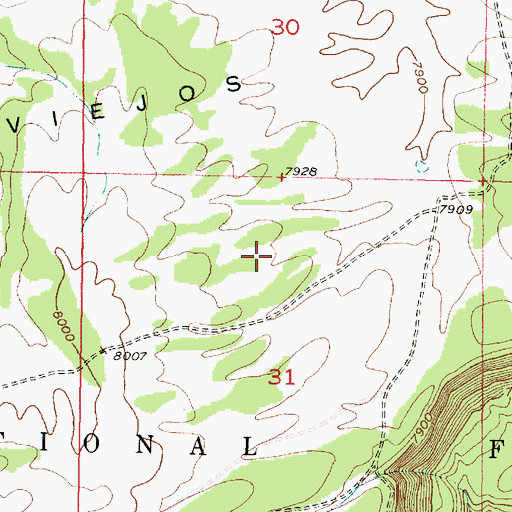 Topographic Map of Alex, NM