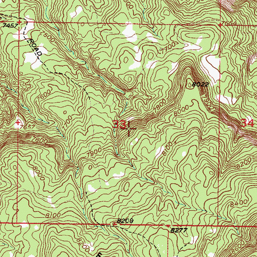 Topographic Map of Youngsville Prospects, NM