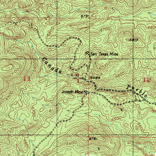 Topographic Map of Los Compadres, NM