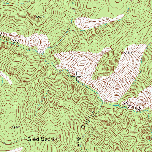 Topographic Map of Queen Mine, NM